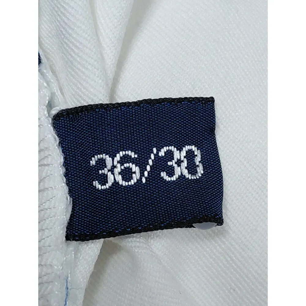 Polo by Ralph Lauren 100% Cotton Pants White Solid Woven Men Size 36 /30